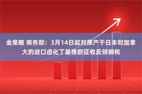 金策略 商务部：3月14日起对原产于日本和加拿大的进口卤化丁基橡胶征收反倾销税