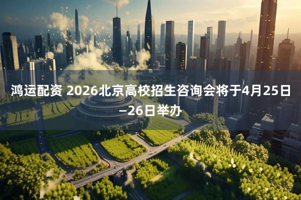 鸿运配资 2026北京高校招生咨询会将于4月25日—26日举办